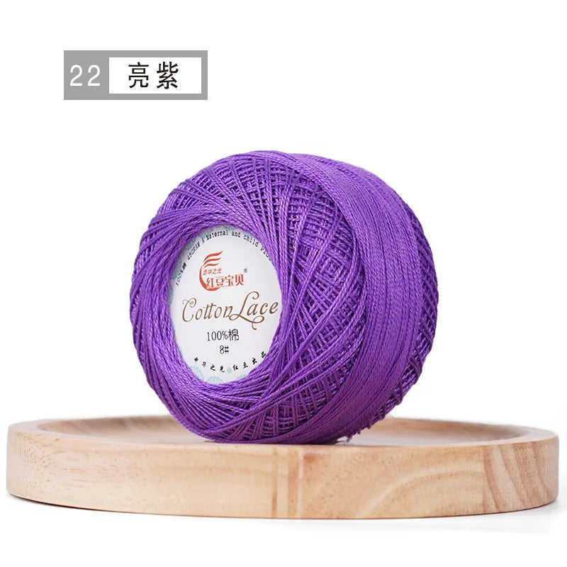 Pure Cotton Lace Thread Shiny Lin Yarn Handmade DIY Crochet Thread Combed Spun Yarn Knitting Crochet Handweaving Yarn