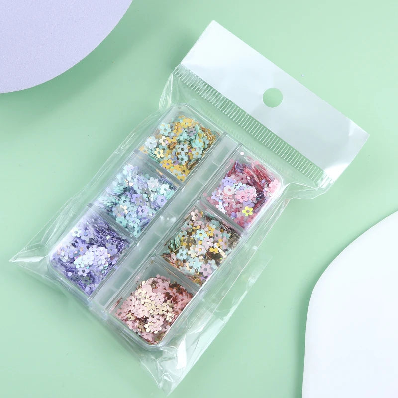 Plum Flower Glitter Epoxy Resin Filling Hollow Out Flowers Resin Sequins For Card Making Macaroon Flakes Scrapbooking DIY Crafts