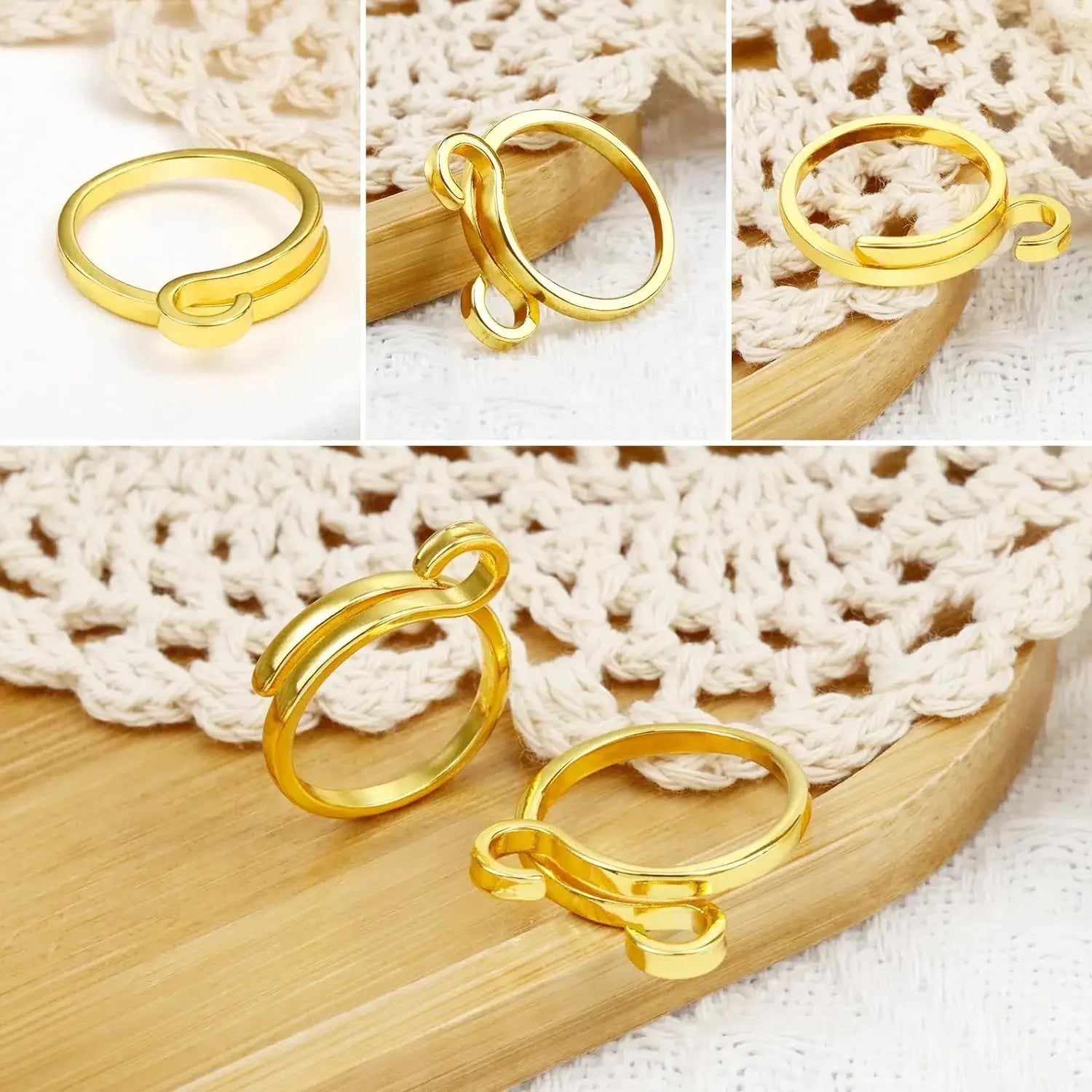 4/1pcs Adjustable Knitting Crochet Loop Rings DIY Yarn Guide Finger Faster Holder Open Fingering Crocheters Tool Sewing Supplies