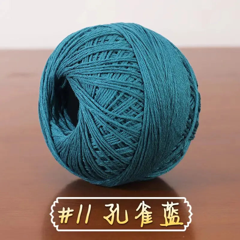 6-Strand Cotton Linen Lace Yarn Handmade Crochet Thread Medium Fine Hooking DIY Material Kit Children's Sweater Crochet Needl...