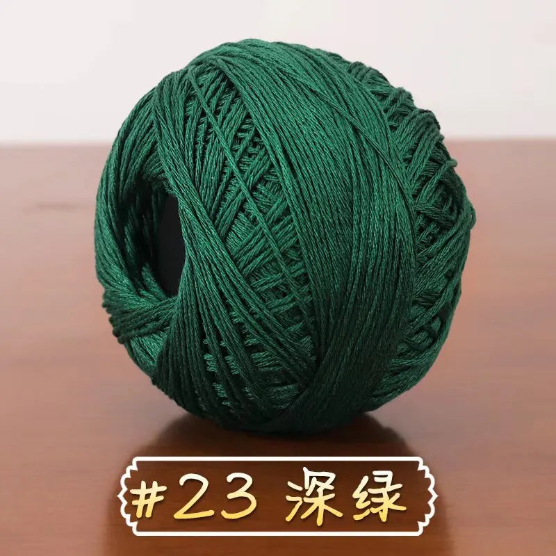 6-Strand Cotton Linen Lace Yarn Handmade Crochet Thread Medium Fine Hooking DIY Material Kit Children's Sweater Crochet Needl...