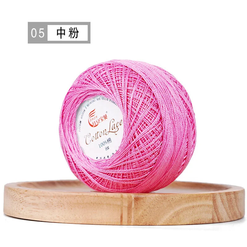 Pure Cotton Lace Thread Shiny Lin Yarn Handmade DIY Crochet Thread Combed Spun Yarn Knitting Crochet Handweaving Yarn