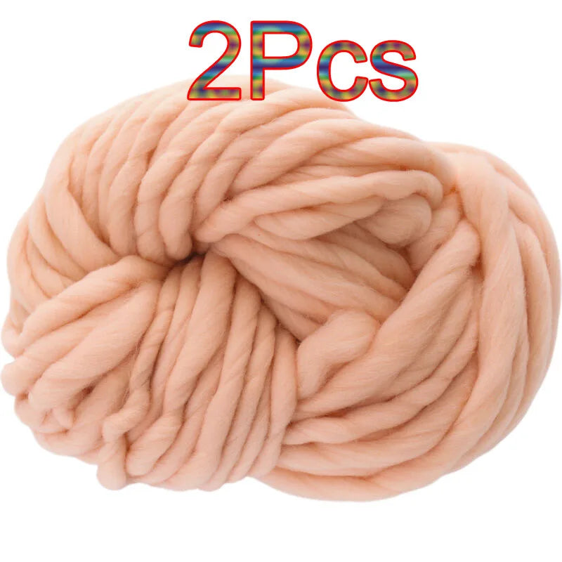 2Pcs 250g Super Chunky Yarn hand knitting Bulky Arm Knitting line Roving Knitted Blanket threads Super Thick Yarn Carpet Hats