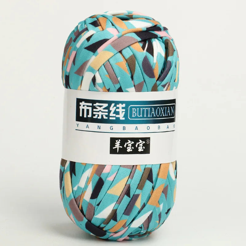 100g T Shirt Knitting Yarn For Crochet Bag Hat Slippers Coaster Blanket Thread Soft Polyester Woven Yarn Thick Soft Cloth Yarn