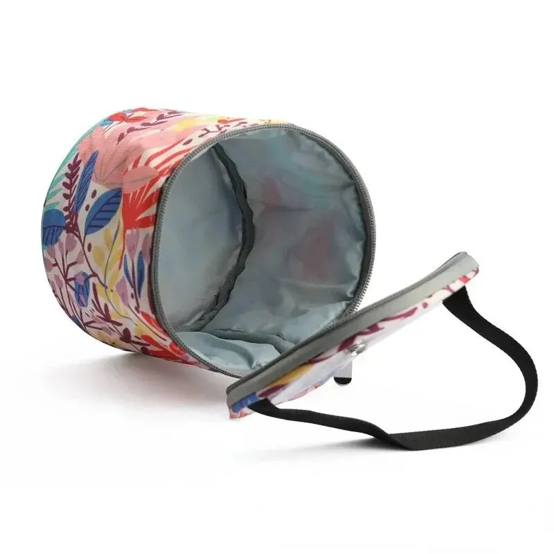 Portable Round Yarn Storage Bags Knitting Wool Organizer Crochet Sewing Needles Handbag Weave Tools Accessories Barrels