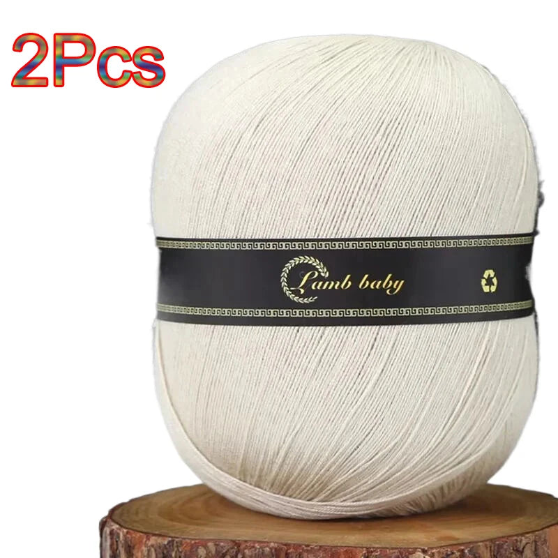 2Pcs Silk Cotton Yarn hand knitting Thin Lace yarn for Crocheting knit Sweater Shawls Scarves hat line Crochet amigurmi thread