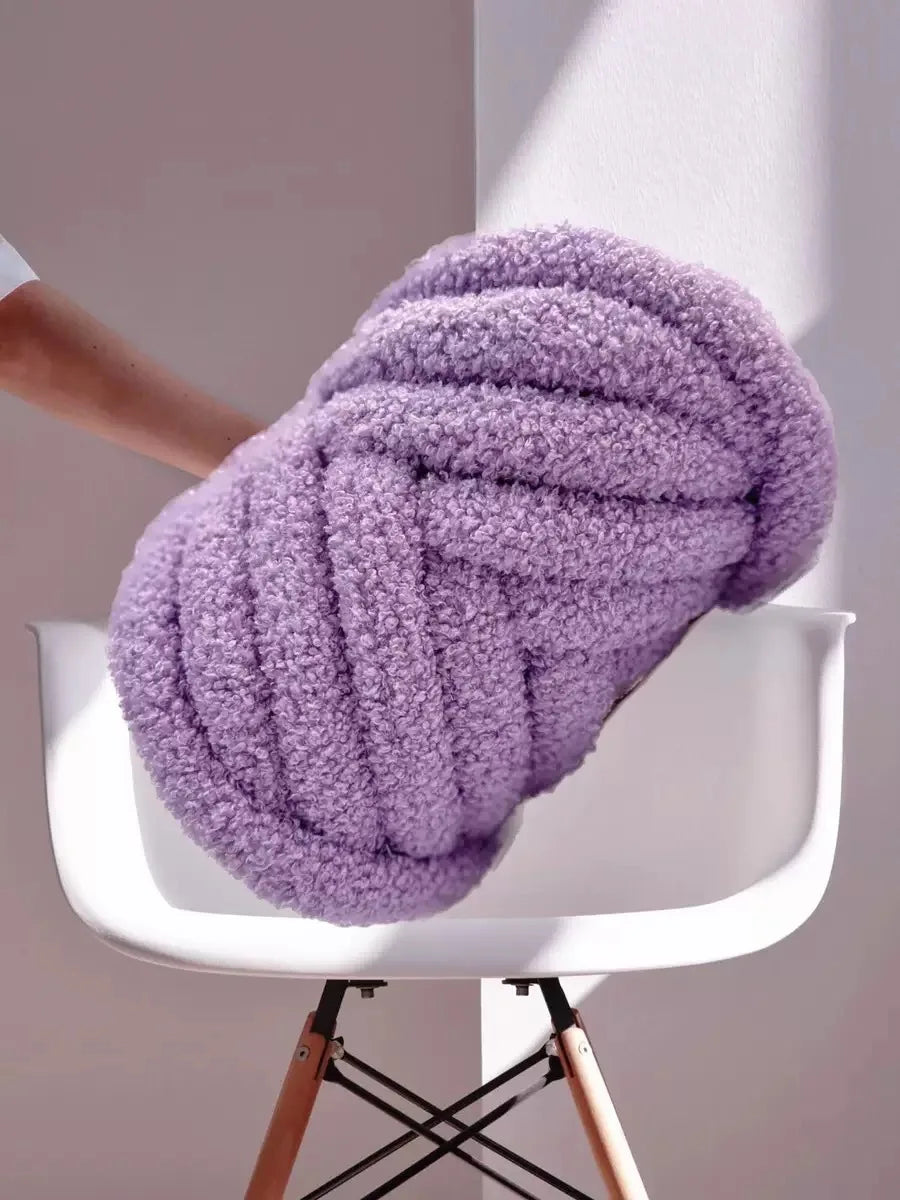 Lamb Wool Thick Wool Hand-woven Thread Teddy Curly Wool Filling Gauze Strip Thick Icelandic Cloth Strip DIY Bag Thread 500g