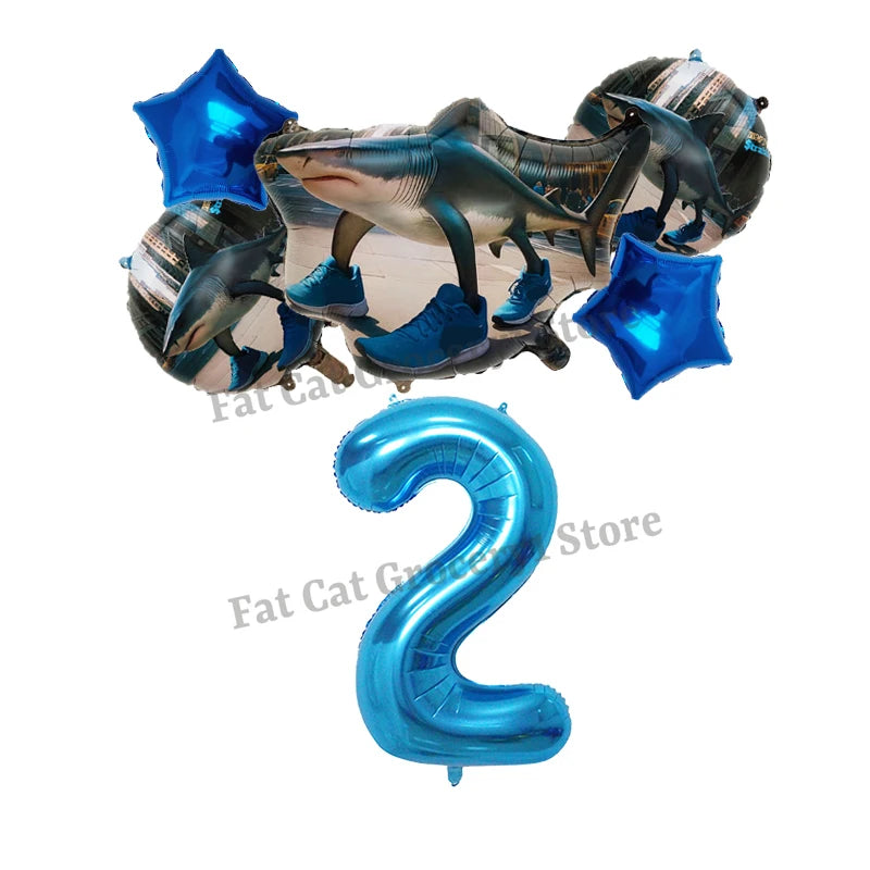 Italian Brainrot Birthday Balloons New Tralalero Tralala Digit 1-10 Ballons Gender Reveal Baby Shower Party Decoration Kids Gift