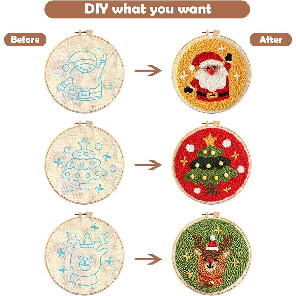 14PCS Punch Needle Set Adjustable Embroidery Punch Needle Pen Tool with Various Size Punch Needle Tool DIY Handmade Crafts