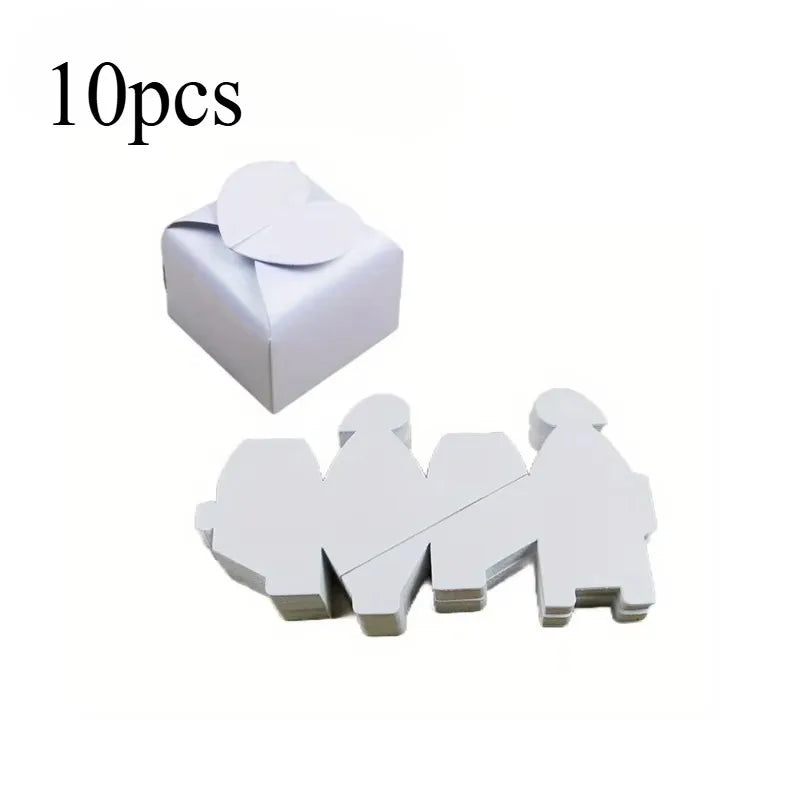 10/30/50Pcs Colorful Heart-shaped Candy Gift Box Wedding Favor Chocolate Packaging Box Birthday Valentine's Day Party Supplies