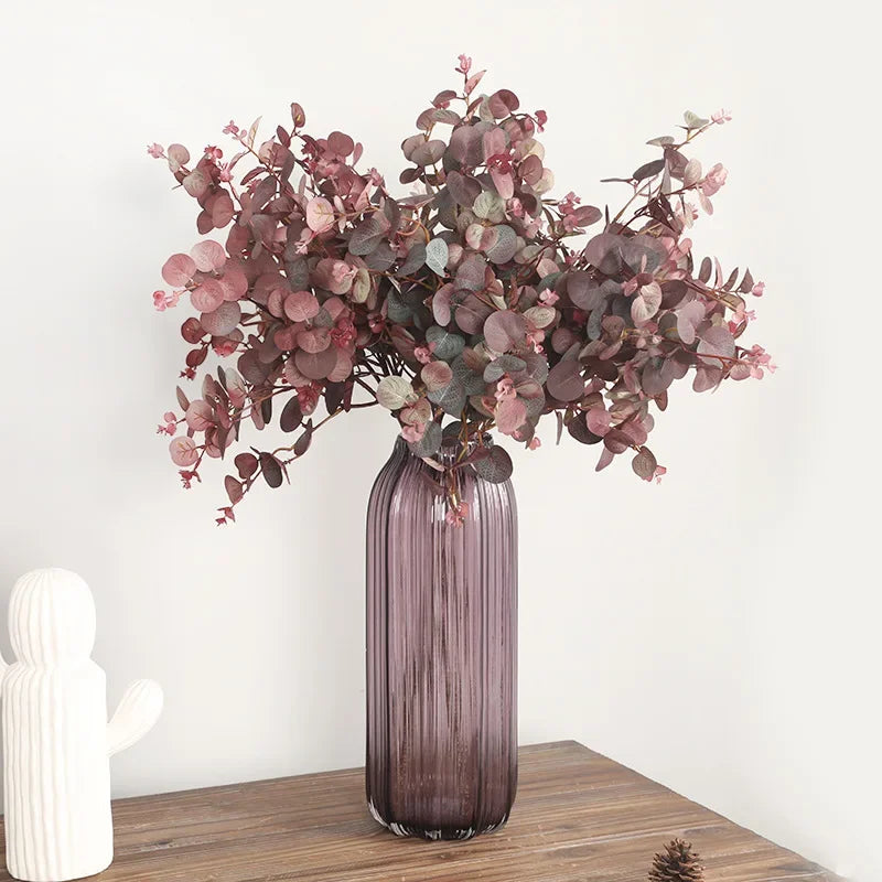70cm Autumn Color Eucalyptus Leaf Forest Money Leaf Artificial Plant Wedding Home Decora Desktop Display Flowers Decoracion