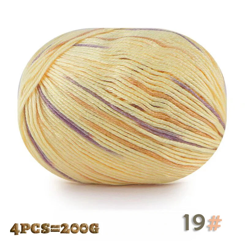 200g 6 Strands of Medium Thick Handmade DIY Knitted Soft Yarn Balls for Making Sweaters, Hats, Scarves, Gloves, Yarn Shoes, Soft Yarn Balls, 1 Piece = 4 Balls = 200 Grams