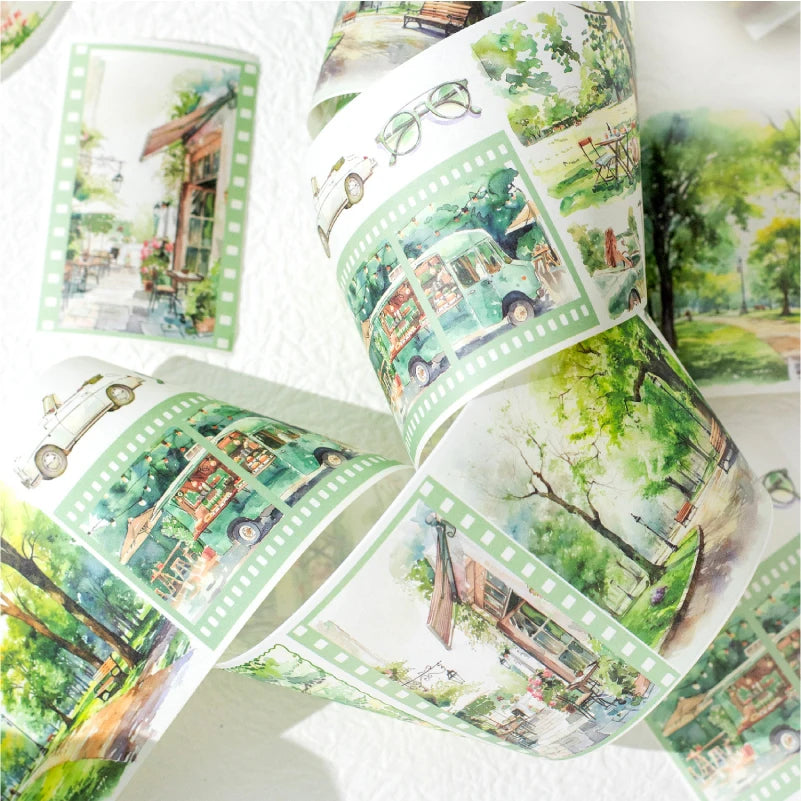 6style 7*200cm Travelling The World Buildings Washi Tape DIY Scrapbooking Collage Junk Journal Sticker Label Masking Tape