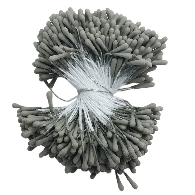 800Pcs 2mm Chenille Stems Stick Artificial Flower stamen Mini Pearl Floral pistil Wedding Party Home Decoration DIY Accessories