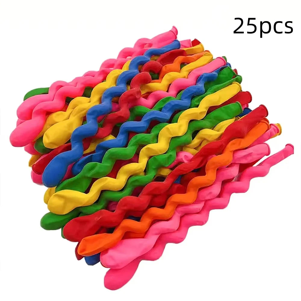 100 colorful latex spiral twisted balloons -40 inches rainbow color, suitable for birthday, wedding, holiday party decoration