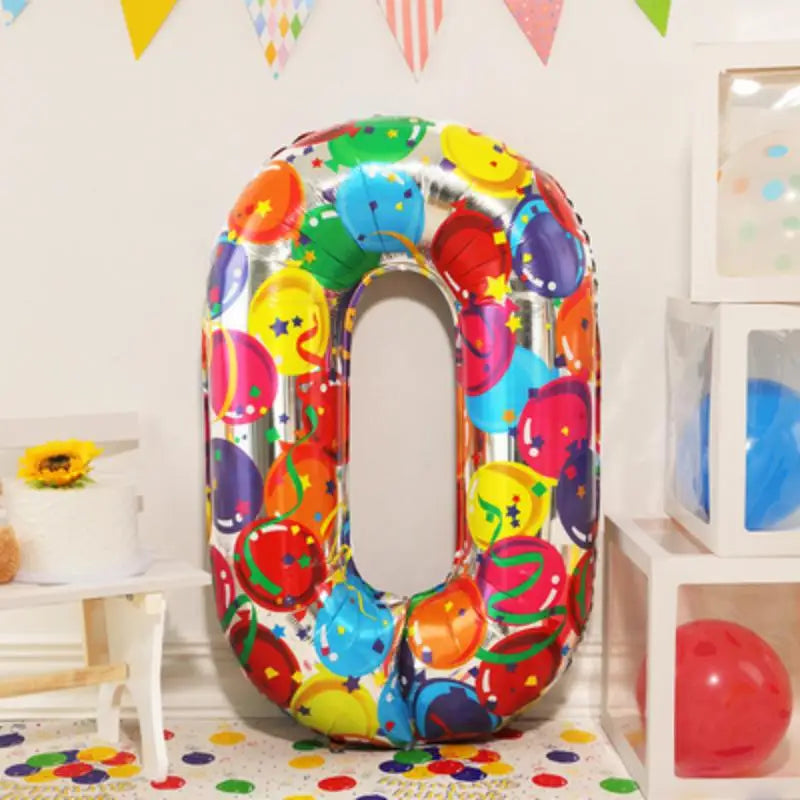 Large Colored Digital Aluminum Balloons for Children and Adults Birthday Party Decoration Baby Girl and Boy Photography Tool 40”