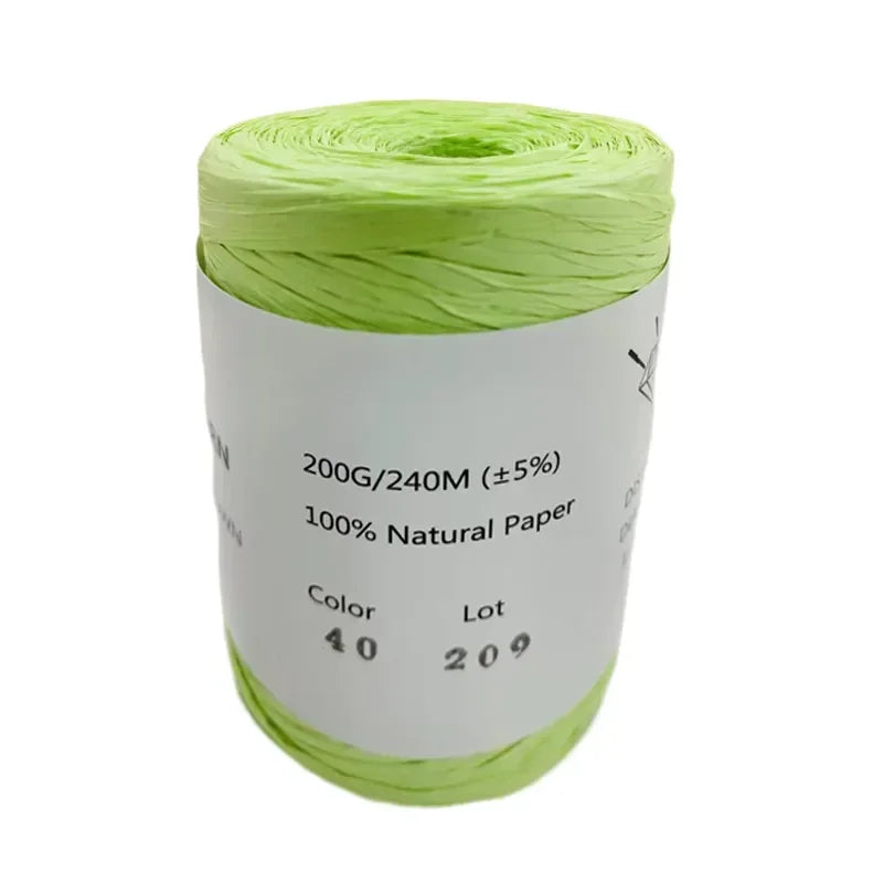 240M Home Decoration Knitting Yarn 100% Natural RAFFIA Paper Yarn Braided Cord Supplies Fiber Paper Rope DIY Summer Bag DIY