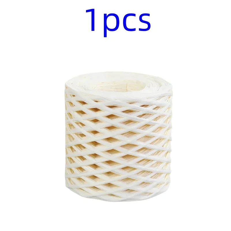 2024 200M Natural Raffia Straw Yarn For Knitting Crocheting Paper Threads DIY Handmade Summer Sunhat Beach Bag Freeshipping