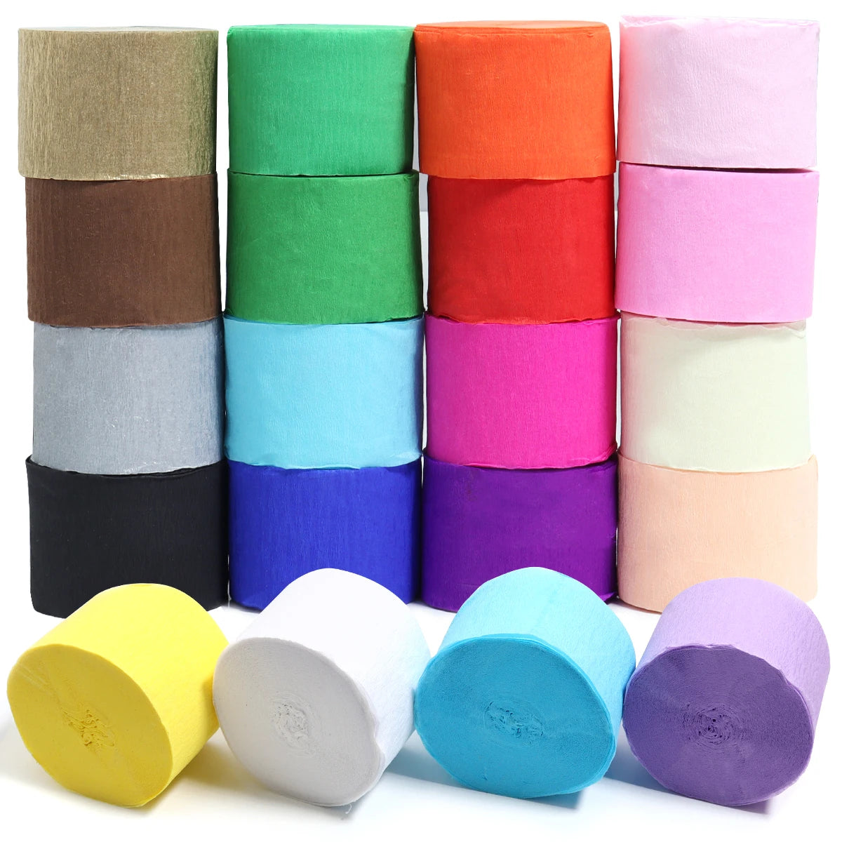 25Meters 4.5cm Colored Crepe Paper Streamers Origami Crinkled Crepe Paper For Wedding Party Backdrop Decoration DIY Bouquet Deco