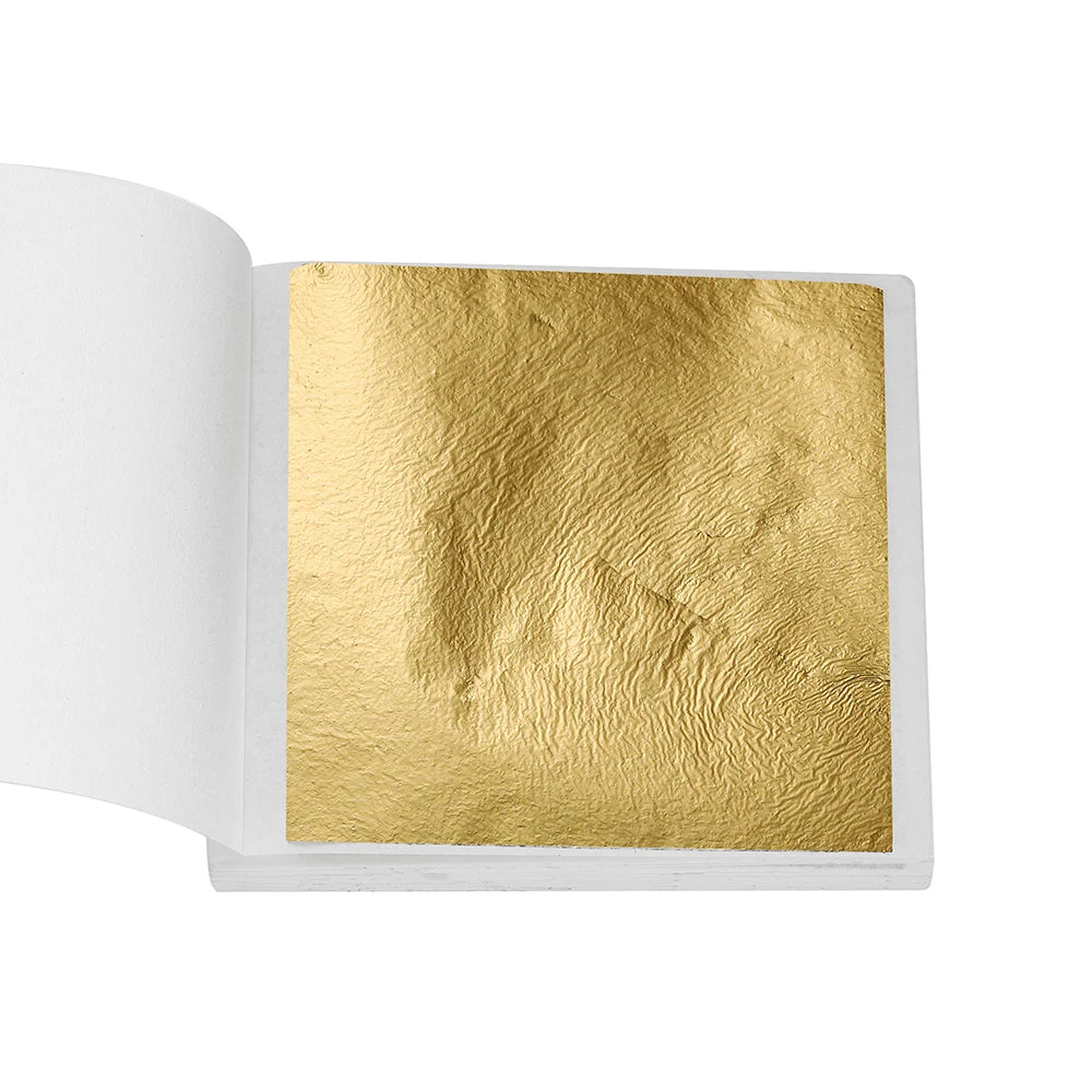 100Sheets Imitation Gold Foil Paper Leaf Gilding Epoxy Resin Fillings for DIY Epoxy Resin Mold Crafts Nail Art Home Decorations