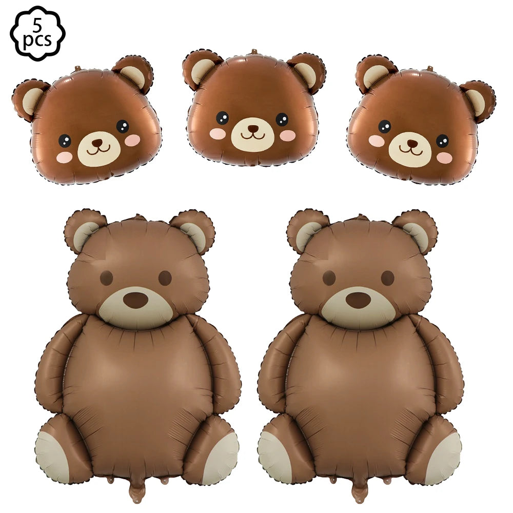 Brown Teddy Bear disposable tableware Teddy Bear party napkins plates cups kids Teddy Bear Birthday Party decoration Baby Shower