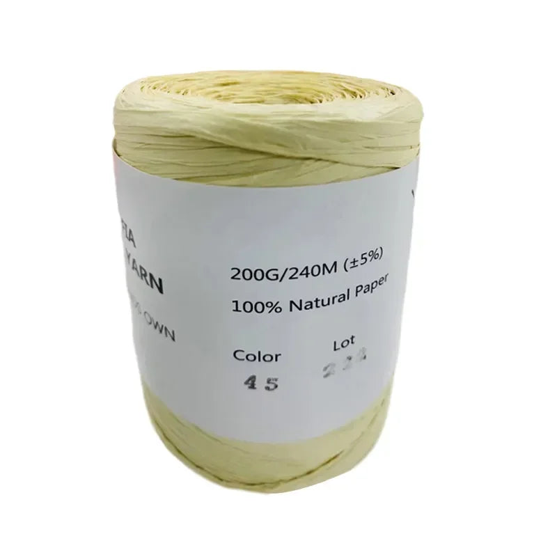 240M Home Decoration Knitting Yarn 100% Natural RAFFIA Paper Yarn Braided Cord Supplies Fiber Paper Rope DIY Summer Bag DIY