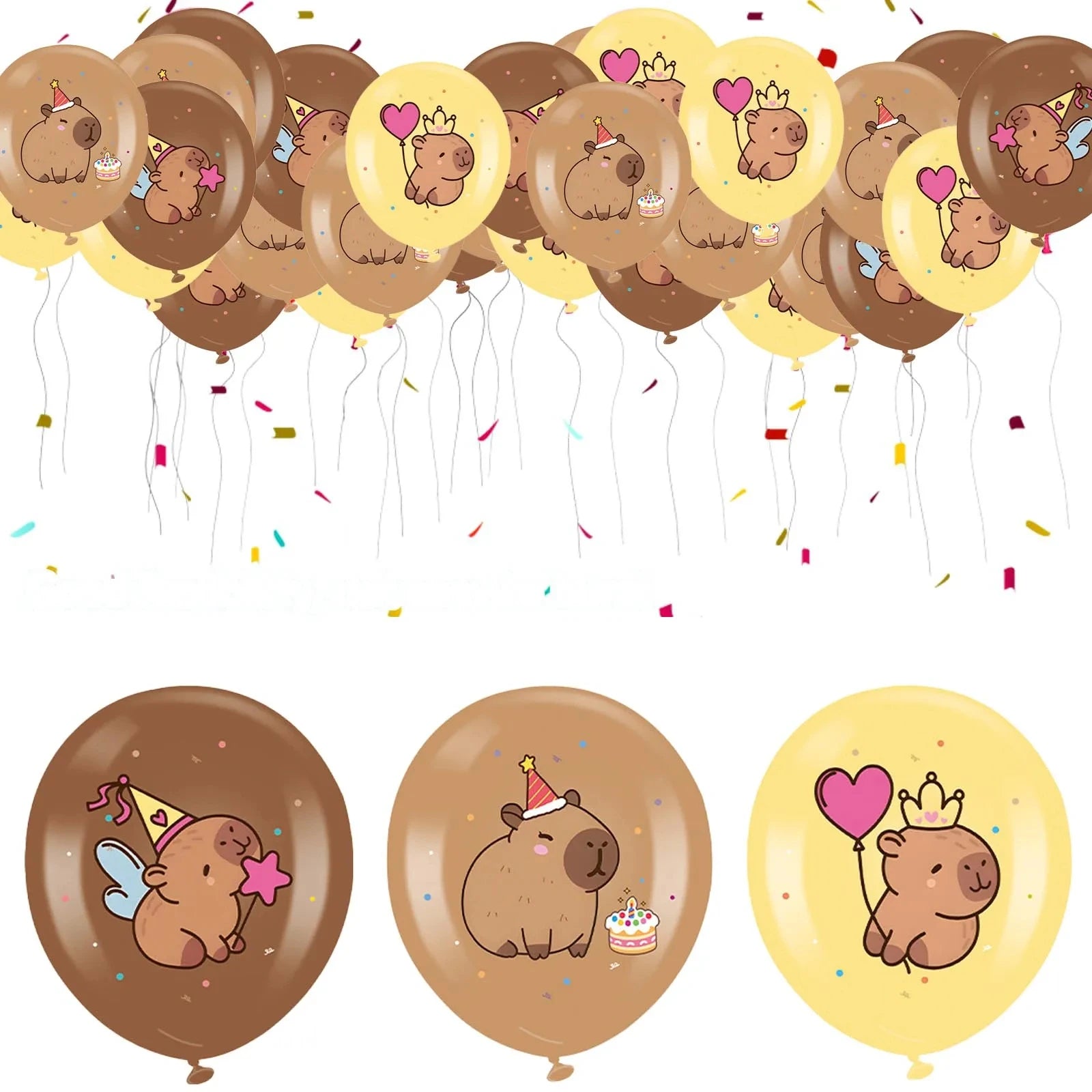 Capybara Latex Balloons 12Inch Cute Capybara Ballons For Kids Birthday, Baby Shower, Capybara Theme Party Decorations