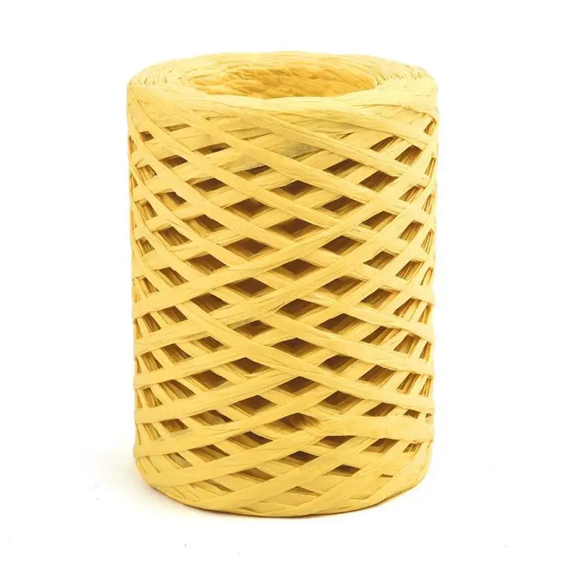 100M Natural Raffia Straw Yarn for Knitting Crocheting Paper Threads Friendly Paper Yarn DIY Handmade Summer Sunhat Beach Bag