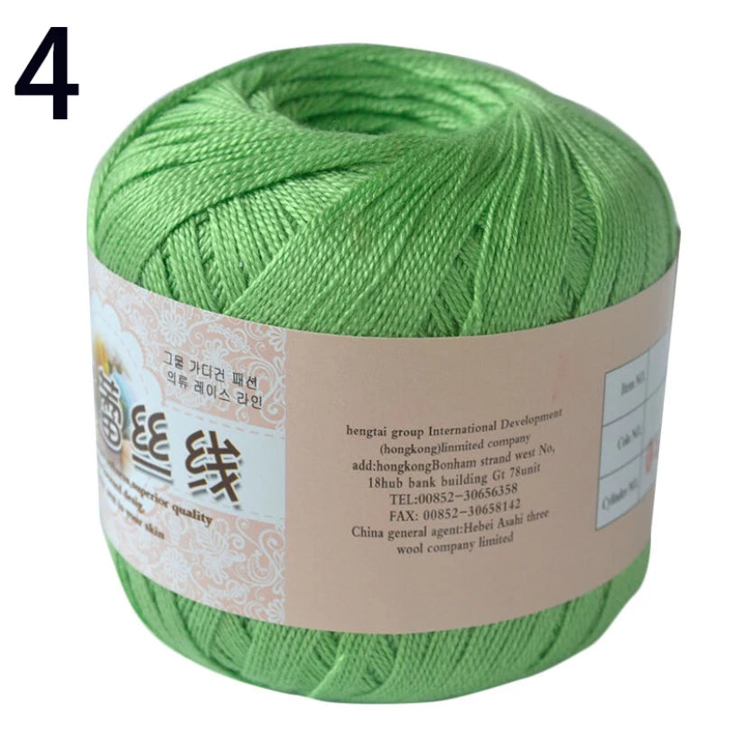 50g /roll 0.8mm Lace Thread Crochet Cotton Yarn Handmade DIY Line Fine Wool for Knitted Woven Sewing Accessories