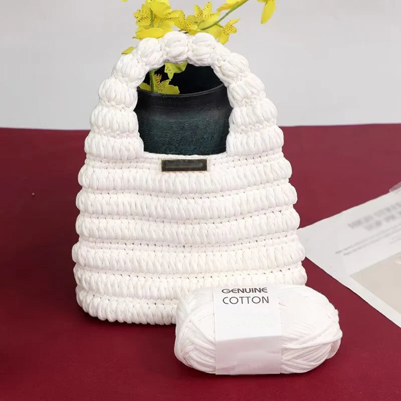 150g Genuine Cotton Hollow Cotton Core Milk Cotton Yarn Crochet Hook Shoe Scarf Bag Hat Handmade DIY Knitting Blanket Material Kit Yarn 1 Piece = 3 Pieces = 150 Grams
