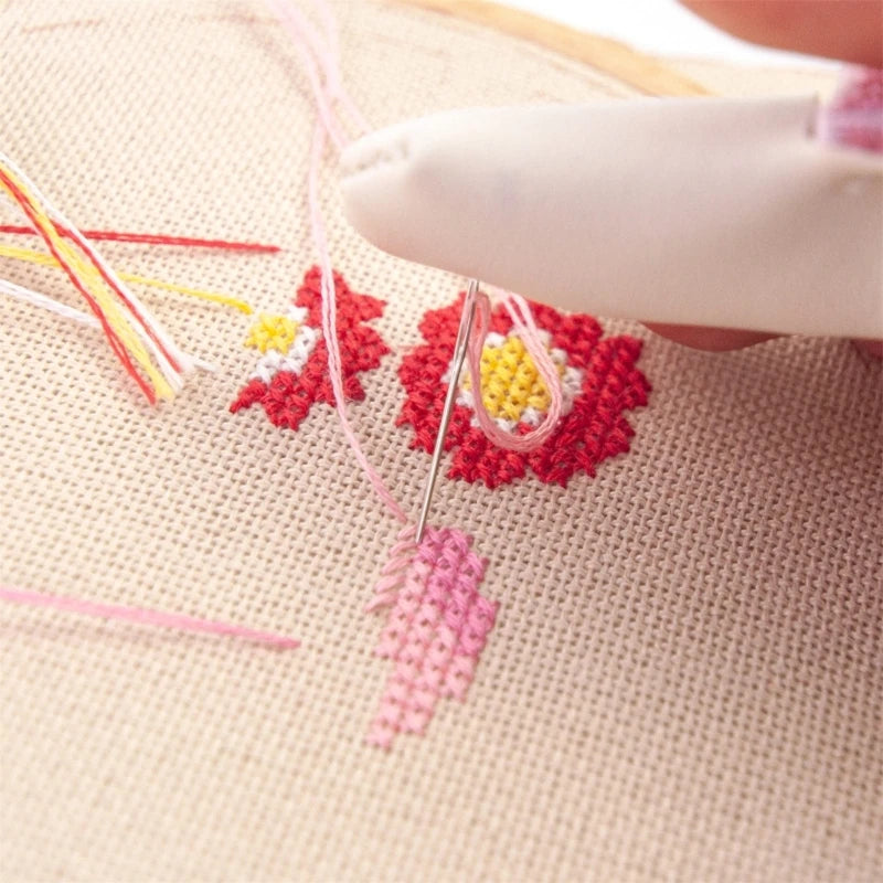 2pcs/Pair Knitting Finger Protector Leather Thimbles Embroidery Crochet Finger Guard Thimble Protector for Craft Needlework