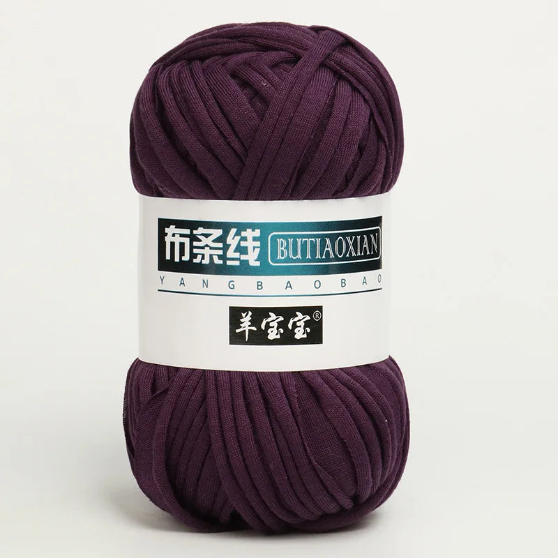 100g T Shirt Knitting Yarn For Crochet Bag Hat Slippers Coaster Blanket Thread Soft Polyester Woven Yarn Thick Soft Cloth Yarn