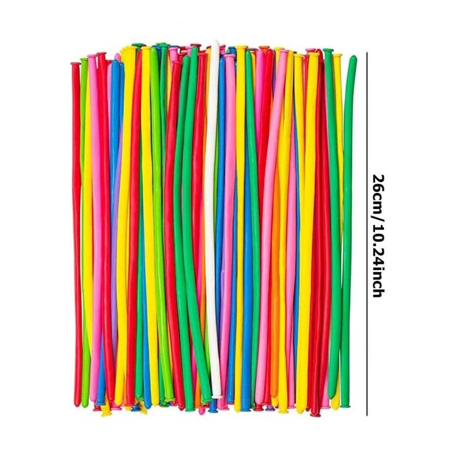 100pcs 26cm Long Stripe Balloon with Pump Birthday Party Decoration Latex balloon Creative Suitable for Birthday Wedding Party