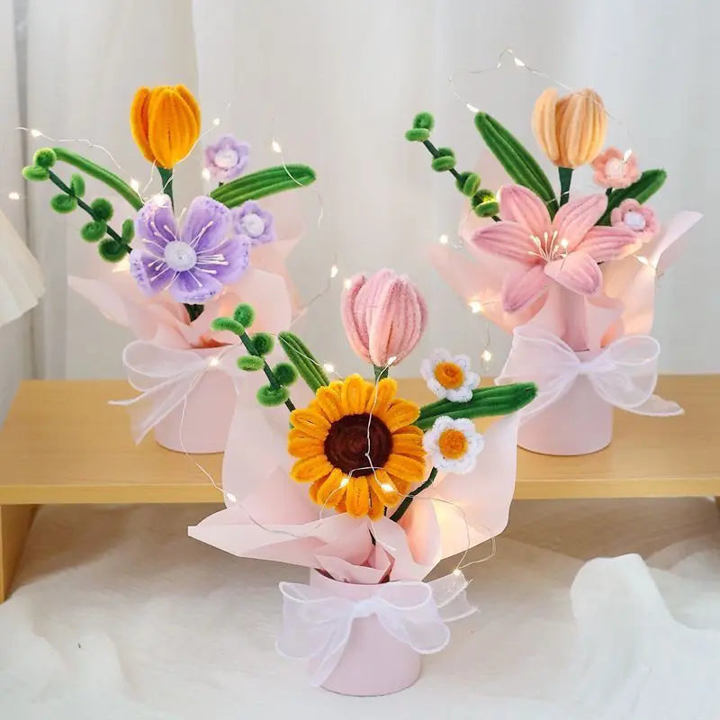 Chenille Stem Plush Stick Kids DIY Creative Toy Chenille Sticks Cleaners Kindergarten Educational Handmade Material Plush Strips