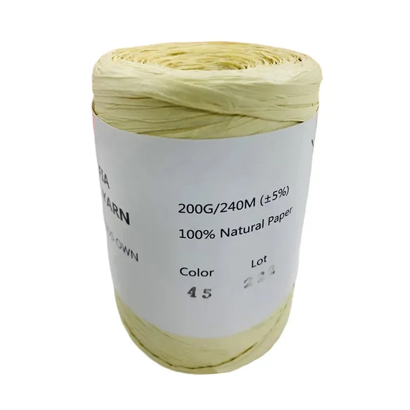 240M Home Decoration Knitting Yarn 100% Natural RAFFIA Paper Yarn Braided Cord Supplies Fiber Paper Rope DIY Summer Bag DIY
