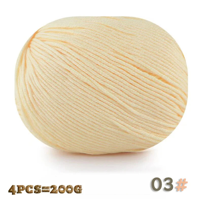 200g 6 Strands of Medium Thick Handmade DIY Knitted Soft Yarn Balls for Making Sweaters, Hats, Scarves, Gloves, Yarn Shoes, Soft Yarn Balls, 1 Piece = 4 Balls = 200 Grams