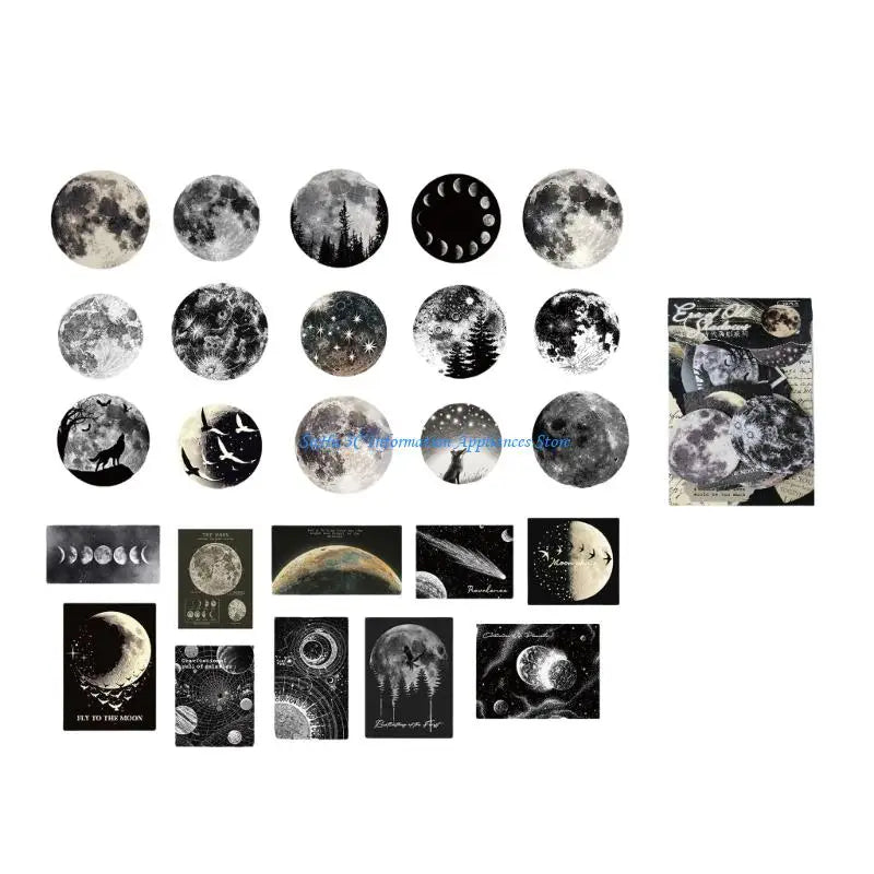 50Pcs Retro Aesthetic Sticker Scrapbooking Decoration Sticker Journaling Sticker