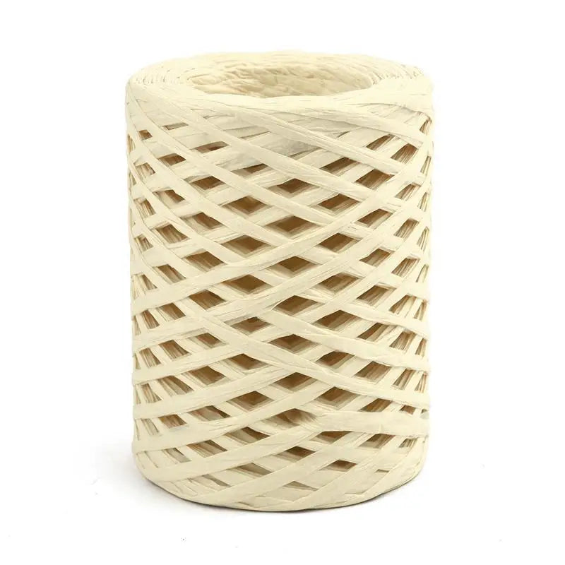100M Natural Raffia Straw Yarn for Knitting Crocheting Paper Threads Friendly Paper Yarn DIY Handmade Summer Sunhat Beach Bag