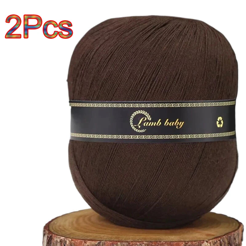 2Pcs Silk Cotton Yarn hand knitting Thin Lace yarn for Crocheting knit Sweater Shawls Scarves hat line Crochet amigurmi thread