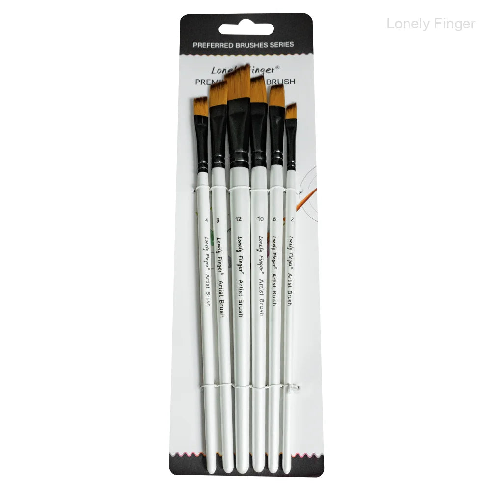 6/24 Paint Brushes for Acrylic Painting, Premium Nylon Bristles with Round, Filbert, Flat, Angle, Fine Detail Brush, Paint Brush