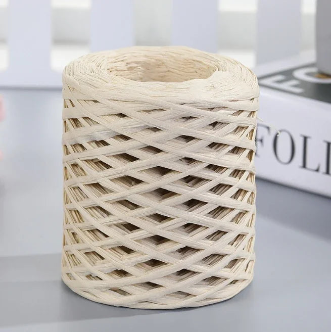 2024 200M Natural Raffia Straw Yarn For Knitting Crocheting Paper Threads DIY Handmade Summer Sunhat Beach Bag Freeshipping