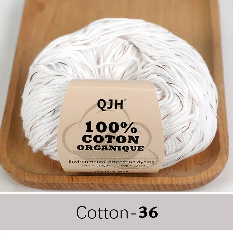 QJH 100% Cotton Yarn, Cotton Baby Sport Weight Yarn, Amigurumi Yarn, Summer Soft Yarn, Crochet/Knitting Yarn - 6 Pcs