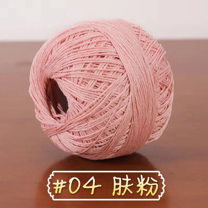 6-Strand Cotton Linen Lace Yarn Handmade Crochet Thread Medium Fine Hooking DIY Material Kit Children's Sweater Crochet Needl...