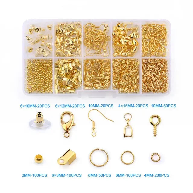 Jewelry Making Supplies Kit with Jewelry Tools, Jewelry Copper Wires Thread and Jewelry Findings for Jewelry Making