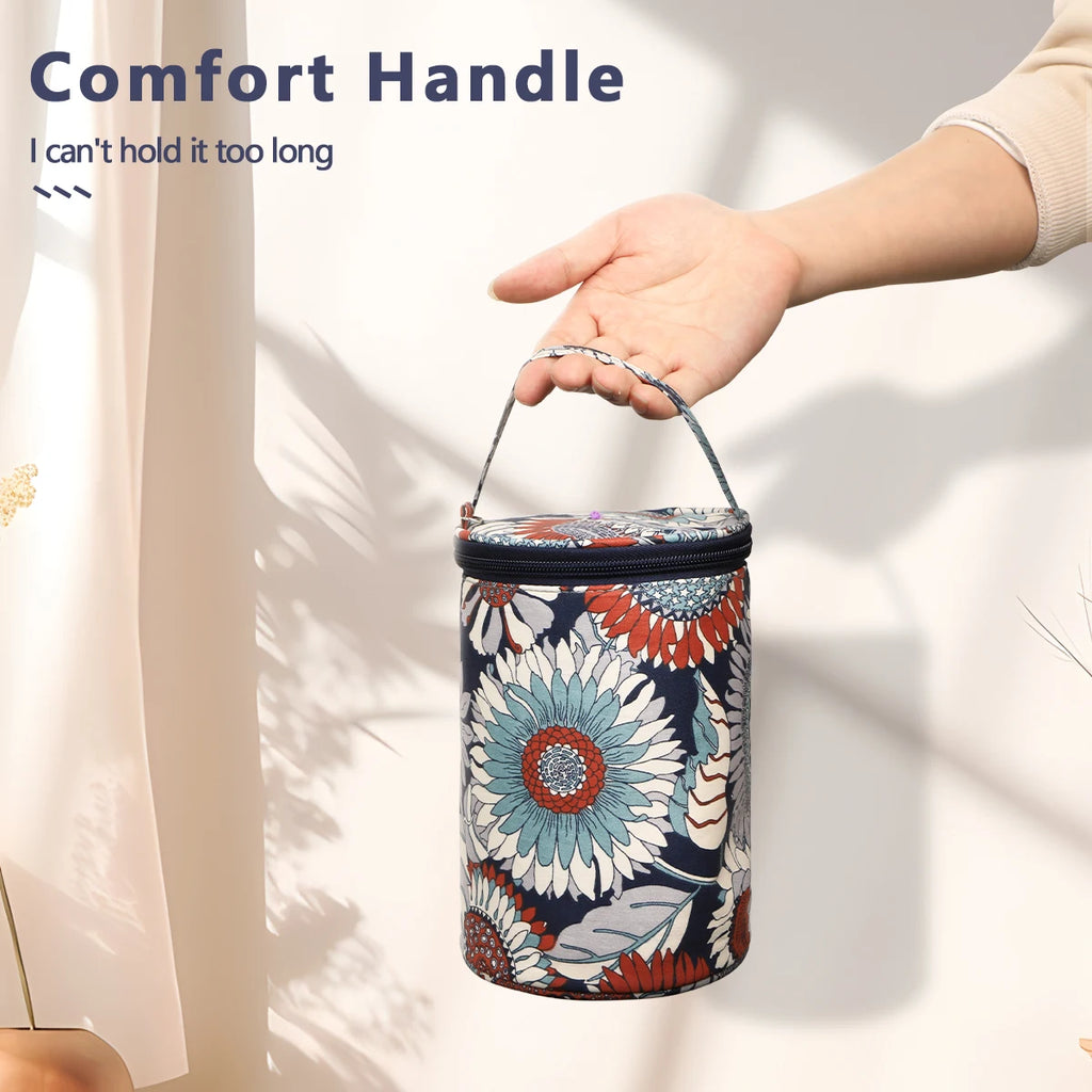 Hot New Small Yarn Storage Bag Empty Flower Knitting Tote Bag Waterproof Crochet Hooks Bag For Sewing Accessories Tools Gift