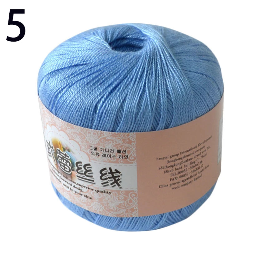 50g /roll 0.8mm Lace Thread Crochet Cotton Yarn Handmade DIY Line Fine Wool for Knitted Woven Sewing Accessories