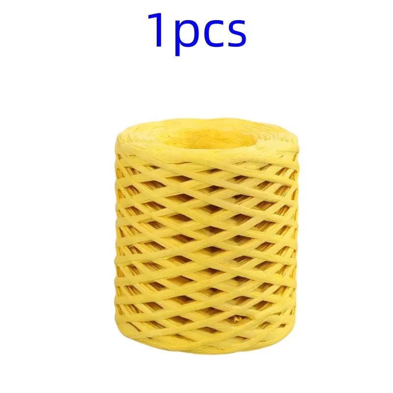 2024 200M Natural Raffia Straw Yarn For Knitting Crocheting Paper Threads DIY Handmade Summer Sunhat Beach Bag Freeshipping