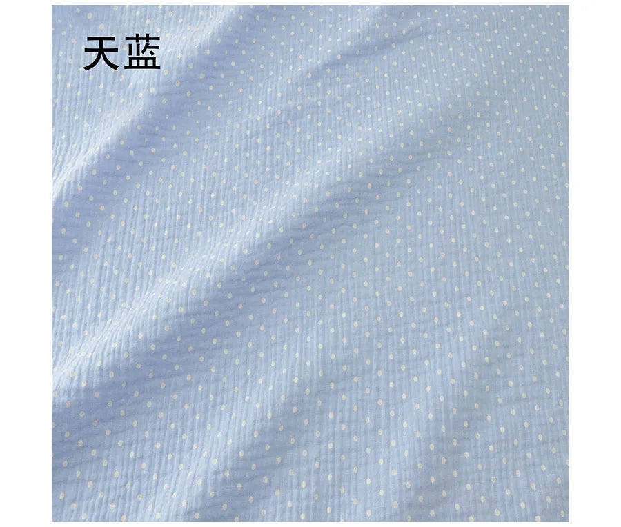 Soft dot Print Cotton Sewing Fabric Crepe Double Layer Gauze Cloth Cotton Skirt Pajama Cotton Fabric 100*135cm
