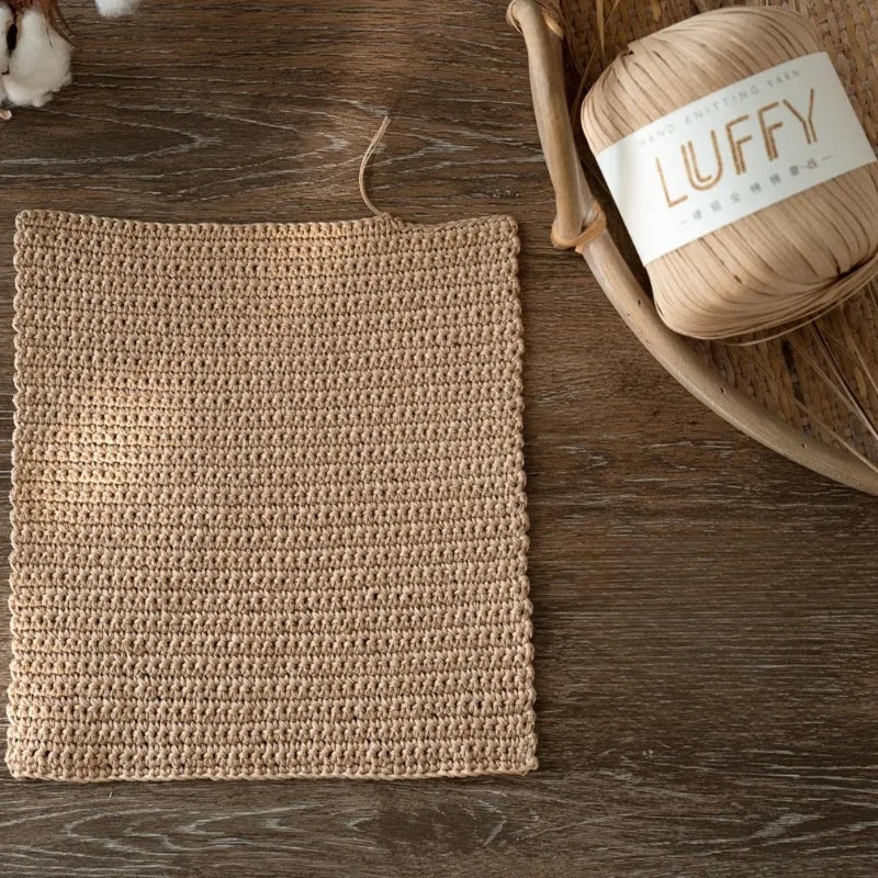 100M/roll Lafite Raffia Flat Yarn Plant Grass CottonThread DIY Handmade Knitting Crochet Bag Straw Hat Craft Material