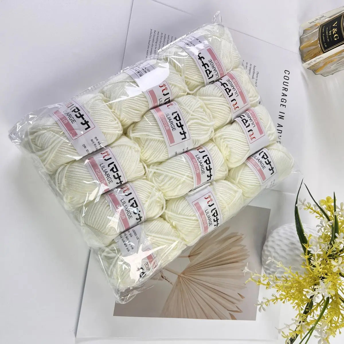 12PCS 300g Milk Yarn Handmade Coarse DIY Weaving Yarn Ball For Sweater Hat Scarve And Other Clothing Soft Crochet Knitting Yarn